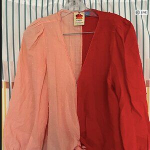 Anthropologie Color Block Wrap top